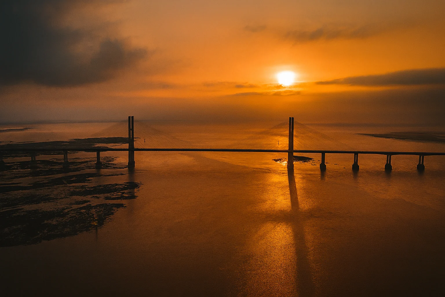 Severn Crossing at Sunset